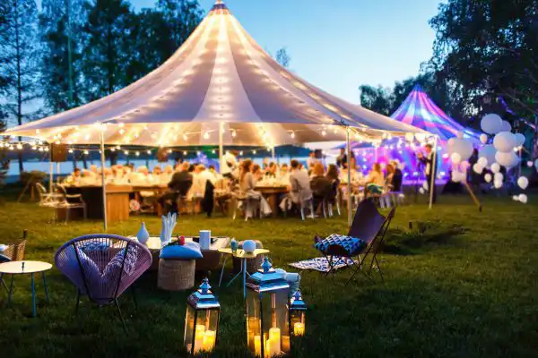 An outdoor wedding.