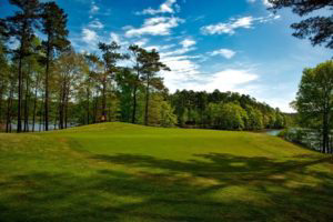 Golf course with turf field.