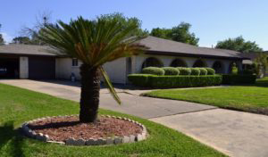 An outdoor scene of a house.