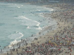 Rio de Janeiro, Brazil crowded beach