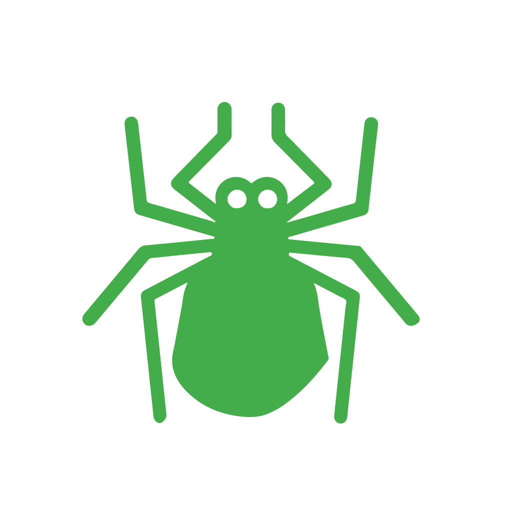Green silhouette of a tick